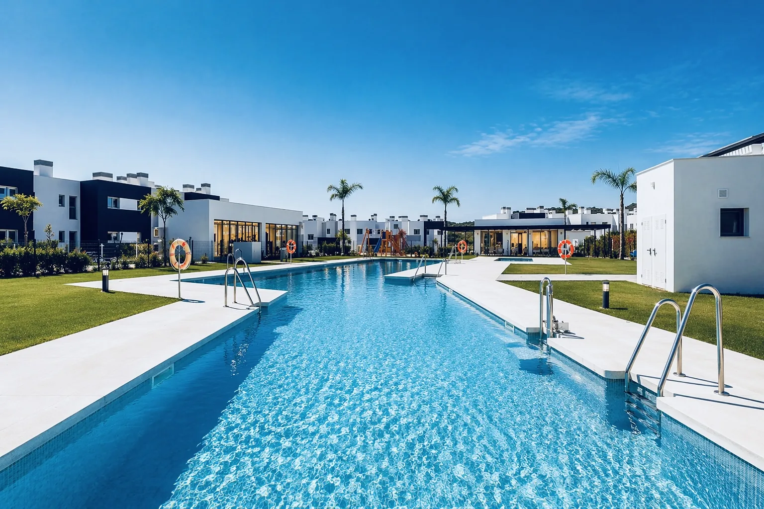 Ruim gezamenlijk zwembad bij Casa Mel, Estepona